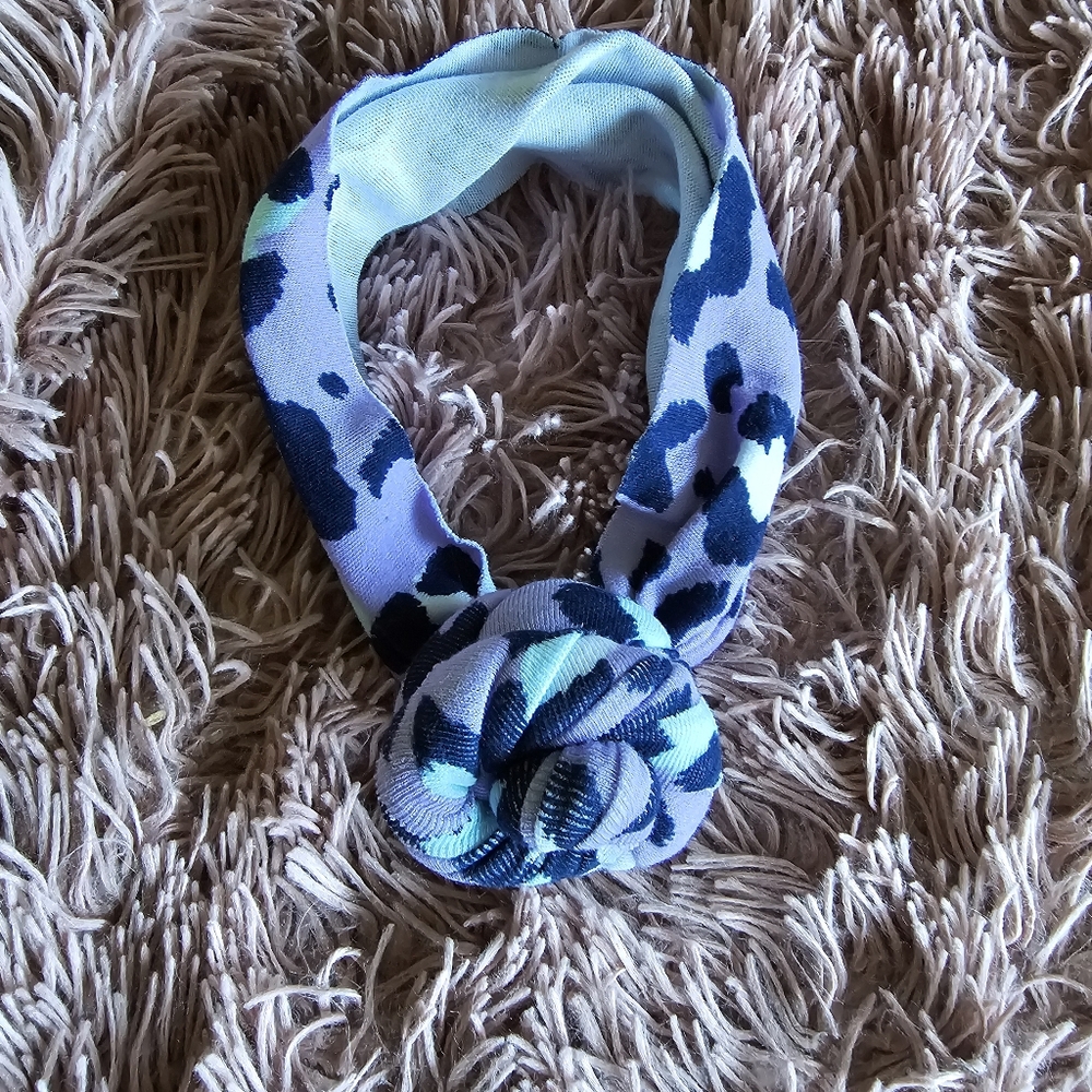 Baby girl purple leopard top knot headband